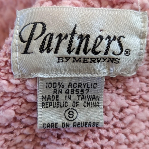 Vintage 80s Partners by Mervyns Pink Knit Sweater Dress Textured Midi Small - Picture 4 of 13